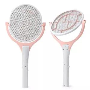 [골드스마일]회전 모기채 LED (충전식) 핑크