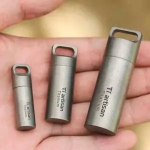 티타늄 밀폐 약통 휴대용 방수 보관 캡슐 알약 야외