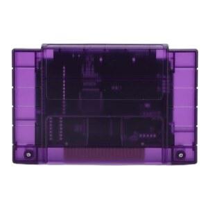 SNES 게임 콘솔용 Gugxiom 3000 in 1 멀티 카트리지, 8G 메모리 카드에 내장된 레트로 플래시 카트 자동 저장 및 백업(바이올렛 투명)