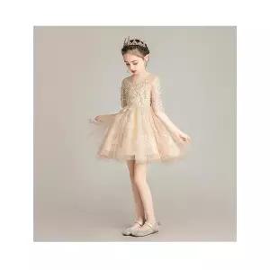 팜므 여아드레스 유아 주니어 골드 숏 드레스설날