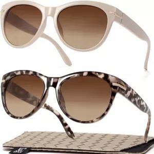 이지 리딩 여성용 2팩 이중 초점 독서 선글라스 트렌디 리더기 UV400 보호