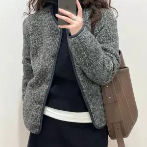 LnD 로슈 뽀글이 0409 자켓 후리스 트위드 가디건 여성용 포근한 카디건 라운드넥