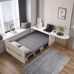 ENF 스터디 발코니  다기능 책장 텔레스코픽 옷장 투명 시트 이중 접이식 침대