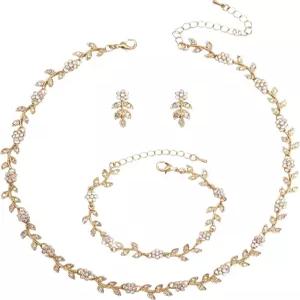 엔르윈 오스트리아 크리스탈 라인스톤 초커 목걸이 당글 귀걸이 링크 팔찌 여성용 신부 들러리 무도회 의상