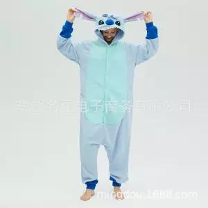 동물잠옷 남녀 잠옷 긴팔 스티치 올인원 실내복 플리스 캐릭터 만화 심쿵신상