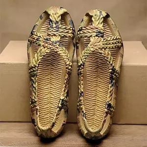 남성 짚신 샌들 논슬립 라탄 여름 가벼운 신발