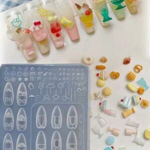 1개 오리지널 실리콘 네일 몰드 귀여운 여름 드림 주스 컵 빨대 밀크티 크림 DIY 음료 컵 3D 템플릿 네일