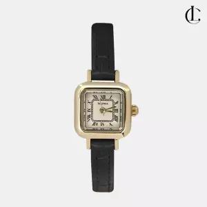 [엘케이트]여성 클래식 포멀 가죽 레더 스트랩 워치 스퀘어 정장 골드 프레임 손목시계 LMY009