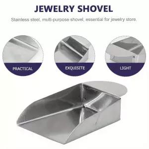 미니 스테인레스 스틸 주얼리 스쿱 삽 진주 다이아몬드 비즈 분류 수집용 플레이트 손잡이 포함 도구