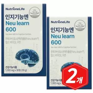 60대 인지 개선 도움 뉴트리원 인지기능엔 뉴런 600 30정/ 2개 흰목이버섯 비타민이 아연 엽산