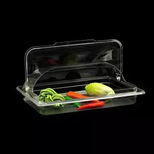 빵트레이 투명뚜껑 진열대 쿠키 바구니 대나무 진열