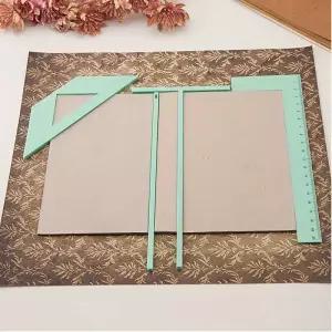 4개/세트 바인딩 눈금자 L자 T자 간격 가이드 각도 코너 정사각형 스크랩북 앨범 제작용