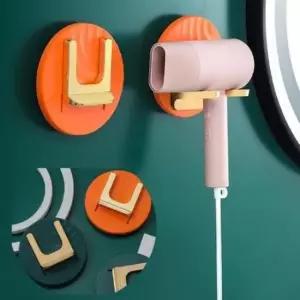 [SBD] 욕실 주황색 드라이기 정리대 무타공 수납함 접이식 거치대