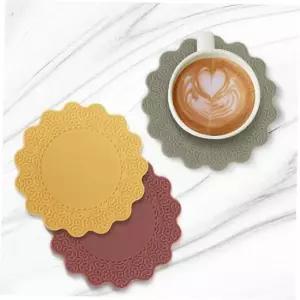 커피잔받침 레이스컵받침 찻잔받침대 도자기 실리콘 차 컵코스터