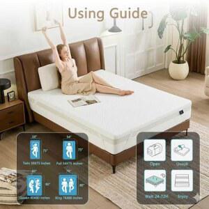 카포리존즈즈 3인치 압력 CERTIPUR 있는 화이트 사이즈 US 토퍼 메모리 매트리스 커버가 화이트 쿨링 인증 대나무 패드 탈착식 침대 토퍼 트윈