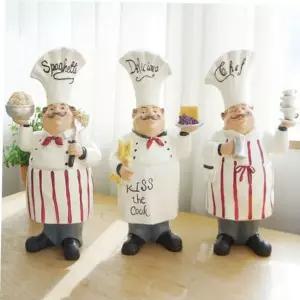 카페소품 기분좋은 주방장 3종 레스토랑 카페 장식 인형 세트
