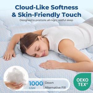 BDEUS 4인치 수면을 커버 매트리스 베개 레이어 토퍼 패드 위한 2인치 이중 사이즈 뜨거운 쿨링 허리 메모리