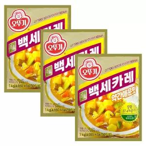 오뚜기 백세카레 약간매운맛 1kg x3 가루카레 약간매운맛