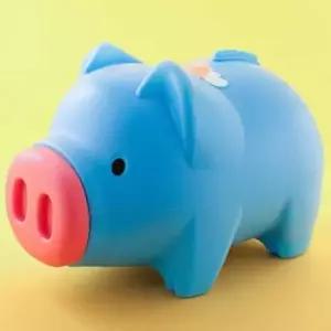 [문구] 청색 미니 저금통 귀여운 돼지 저금용 소형