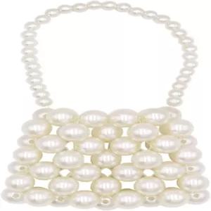 여자 미니 화이트 진주 지갑 핸드백 아크릴 구슬 작은 클러치 이브닝 백 여성용