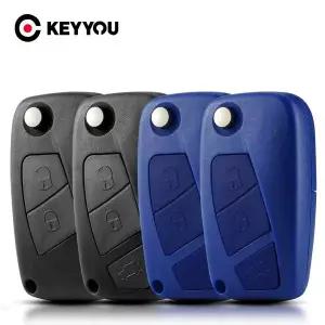 호환  KEYYOU 플립 접이식 원격 자동차 키 케이스 쉘 커버 FIAT Iveco Punto Ducato Stilo Panda Idea Dobl