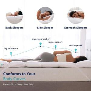 르윈베딩 3인치 베개 토퍼 100 울트라 화이트 페더 구스 U201DX80 있는 U201D 침대 소프트 60 원단 스트랩이 커버 매트리스