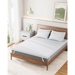 PERLECARE 트윈 제작된 패드 탈부착 인증 있는 폼으로 OEKO 메모리 CERTIPUR 쿨링 대나무 토퍼 침대 매트리스 가능 방지 US 세척 토퍼 커버가 XL 3인치 TEX 미끄럼