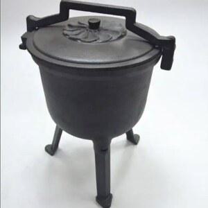 4L 무쇠 중량급 삼각대 더치 캠핑 오븐 여행용 뚜껑 주방용