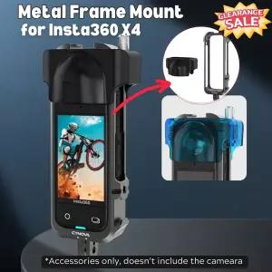 CYNOVA 인스타 360 X4용 메탈 케이지  콜드슈 및 1/4인치 마운트가 있는 알루미늄 보호 프레임  수직 및 수