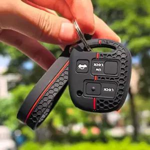 호환  타 캠리 라브4 코롤라 프라도 야리스 타라고 렉서스 키체인용 실리콘 자동차 키 케이스 커버 스킨