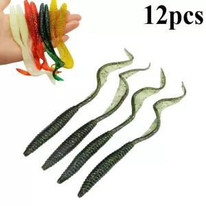 12pcs 긴 꼬리 낚시 미끼 나사 스레드 단일 낫 인공 12cm/18cm 2.2g/7g 다양한 시나리오