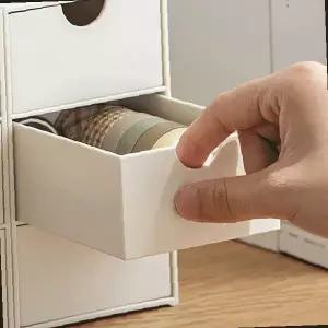 책상 위 화장품 문구 액세서리 소품 3단 서랍형 정리함 데스크 수납함 미니 보관함