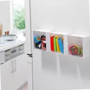 냉장고 자석 수납함 투명 정리케이스 마그넷 소품보관 벽걸이 스윙도어 칸막이