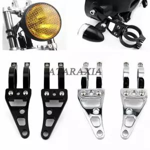 호환  Triumph Classics Bonneville T120 T100 T120 블랙 바버 프론트 포크 튜브 CNC 마운트 헤드라이트 브