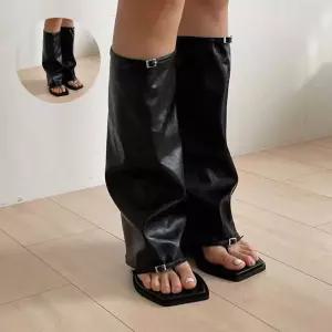 여름 롱부츠 쪼리 앞뚫린 패션 신발 캐주얼