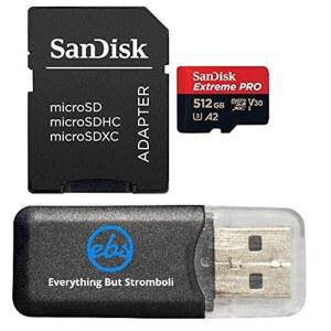 Avata 2, 미니 4K 드론 SDSQXCD-512G-GN6MA 과 호환되는 512GB MicroSDXC 카드 익스트림 프로, 스트롬볼리 MicroSD 카드 리더를 제외한 모든 기능 최대 200MB/s 번들 읽기 속도 제공