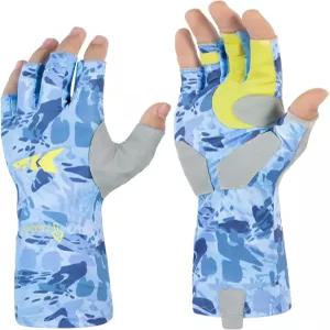 KastKing Agies 낚시 장갑 남성 UPF 50 선 자외선 차단 카약 하이킹 사냥을 위한 확장 커프 극세사 손바닥