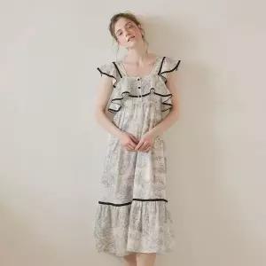 [lunaluz](신세계 사우스시티)여성 클로젯 레이온코튼 스퀘어넥 민소매 원피스 잠옷