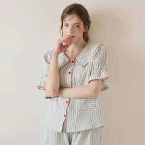 [lunaluz](신세계 사우스시티)여성 빌리ST 코튼 반소매 세일러카라 투피스 잠옷