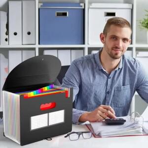 13/25 포켓 아코디언 파일 확장 폴더 정리함 박스 휴대용  종이/영수증/서류 거치대