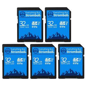호환되는 카메라, 컴퓨터, 트레일 캠, 비디오 캠코더를 위한 스트롬볼리 32GB SD 카드 5팩 스피드 클래스 10 UHS-1 32G SDHC 메모리 카드를 제외한 모든