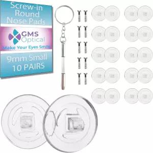 안경 수리 키트에 나사와 드라이버가 된 S 광학 9mm 소형 원형 단단한 실리콘 코 패드 완전 공장 교체용
