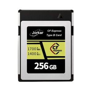 Jorkar CFexpress Type B Cameras Memory Card Gold 256GB for Z6 /Z7 /D6 /D5 /D850 /D500 for EOS-1DX /C300 /C500 /R5 R5C R3 for Panaso GH6 /S1 /S1R /S1K, Ronin 4D Up to 1700MB /s 8K 4K