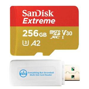 Hero 9 블랙 액션 캠 히어로9 SDXC SDSQXAV-256G-GN6MN UHS-1 V30 A2 번들, 스트롬볼리 MicroSDXC 및 SD 카드 리더기 제외한 모든 것 256GB 익스트림 MicroSD 2팩 메모리 카드