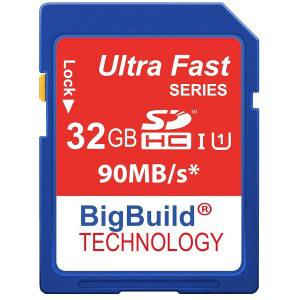 BigBuild Technology 32GB 초고속 SDHC 90MB/s 메모리 카드, PIXPRO FZ101, FZ102, FZ152, FZ201, FZ43, FZ51, FZ53 카메라와 호환 가능