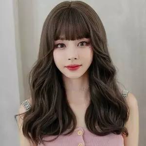 [골드스마일]여성인모통가발 여신머리 패션가발 여성웨이브통가발