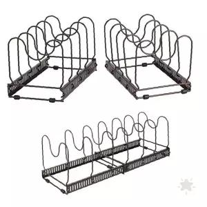 주방 싱크대 그릇 접시 냄비 뚜껑 정리 수납 거치대 공간 활용 길이 조절 주방