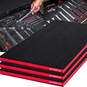 ONREVA 공구 상자 폼 18x12x1 인치 3팩 케이스용 인서트 하드 폴리에틸렌 보관 시트 섀도우 카이젠 정리