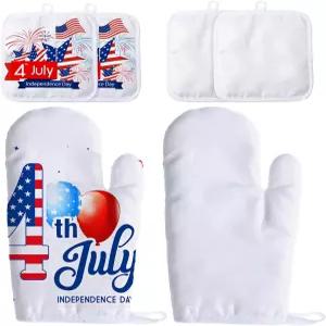 파텔라이 6피스 블랭크 승화 오븐 미트 세트에는 내열 장갑과 DIY 주방 다이닝 룸 액세서리용 냄비 홀더가