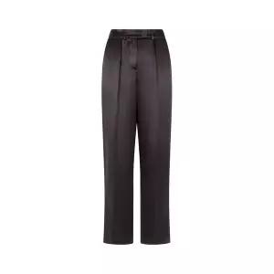 [조르지오아르마니] 여성 테이퍼드 레그 실크 팬츠 차콜 154857816
